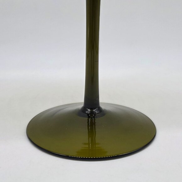 VTG Empoli Green Large Fluted Optic Glass Goblet Vase Brandy Snifter 13.5" Tall - Picture 5 of 9